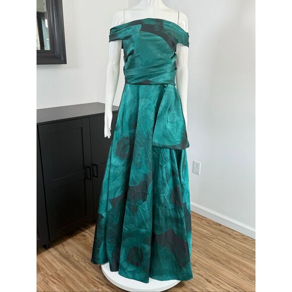 Talbot Runhof Floral Jacquard Ball Gown Size 10 - Picture 6 of 14
